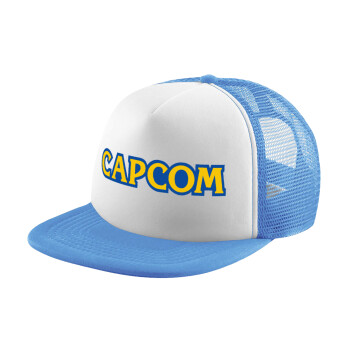 Capcom, Child's Soft Trucker Hat with Blue/White Mesh (POLYESTER, CHILD, ONE SIZE)