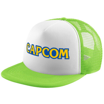 Capcom, Adult Soft Trucker Hat with Mesh GREEN/WHITE (POLYESTER, ADULT, ONE SIZE)