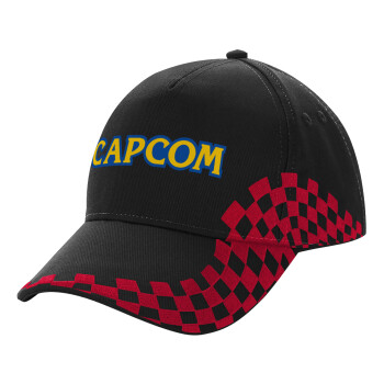 Capcom, Καπέλο Ενηλίκων Ultimate ΜΑΥΡΟ/ΚΟΚΚΙΝΟ RACING, (100% ΒΑΜΒΑΚΕΡΟ DRILL, ΕΝΗΛΙΚΩΝ, UNISEX, ONE SIZE)