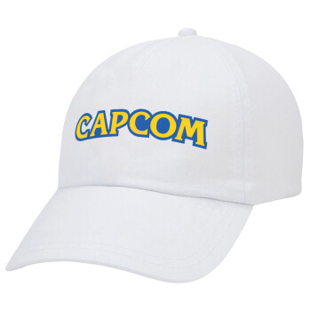 Capcom, Adult Baseball Cap White 5-panel (POLYESTER, ADULT, UNISEX, ONE SIZE)