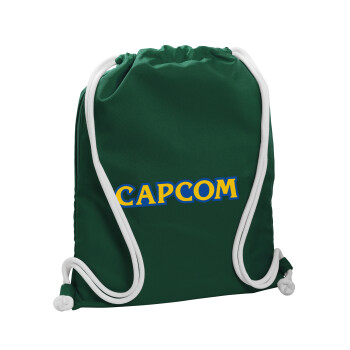 Capcom, Backpack pouch GYMBAG BOTTLE GREEN, with pocket (40x48cm) & thick white cords