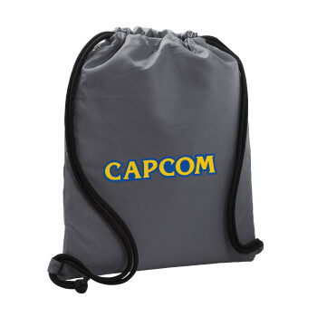 Capcom, Τσάντα πλάτης πουγκί GYMBAG ΓΚΡΙ, με τσέπη (40x48cm) & χονδρά κορδόνια