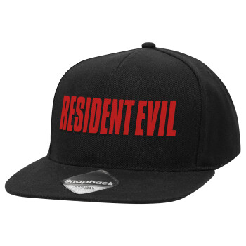 Resident Evil, Adult Flat Snapback Hat Black, (100% COTTON TWILL, ADULT, UNISEX, ONE SIZE)