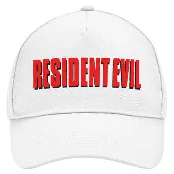 Resident Evil, Adult Baseball Cap, Drill, White (100% COTTON, ADULT, UNISEX, ONE SIZE)