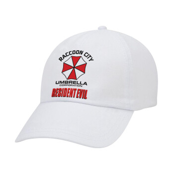 Resident Evil, Adult Baseball Cap White 5-panel (POLYESTER, ADULT, UNISEX, ONE SIZE)