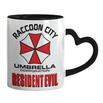 Resident Evil, Mug heart black handle, ceramic, 330ml