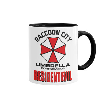 Resident Evil, Κούπα χρωματιστή μαύρη, κεραμική, 330ml