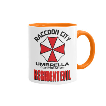Resident Evil, Κούπα χρωματιστή πορτοκαλί, κεραμική, 330ml