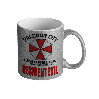 Resident Evil, Κούπα Ασημένια Glitter που γυαλίζει, κεραμική, 330ml