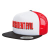 Adult Foam Flat Snapback with Mesh Black-White-Red (POLYESTER, ADULT, UNISEX, ONE SIZE)