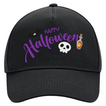 Happy Halloween (Χαλοουίν), Adult Ultimate Hat BLACK, (100% COTTON DRILL, ADULT, UNISEX, ONE SIZE)