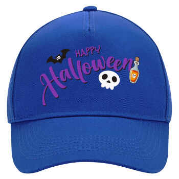 Happy Halloween (Χαλοουίν), Ultimate Adult Hat BLUE, (100% COTTON DRILL, ADULT, UNISEX, ONE SIZE)