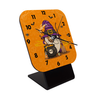 Happy Halloween (Χαλοουίν), Quartz Table clock in natural wood (10cm)