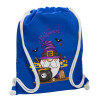 Backpack pouch GYMBAG Blue, with pocket (40x48cm) & thick cords