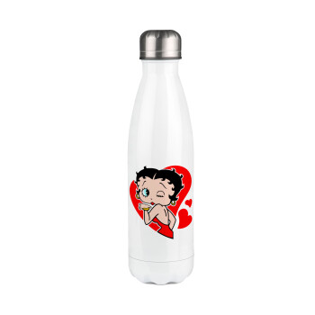 Betty Boop, Metal mug thermos White (Stainless steel), double wall, 500ml