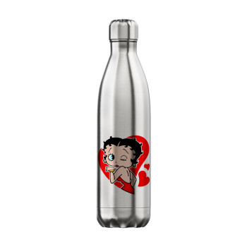 Betty Boop, Μεταλλικό παγούρι θερμός Inox (Stainless steel), διπλού τοιχώματος, 750ml