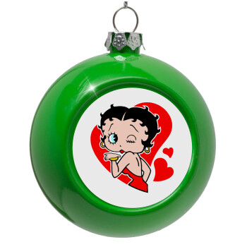 Betty Boop, Green Christmas tree ornament bauble 8cm