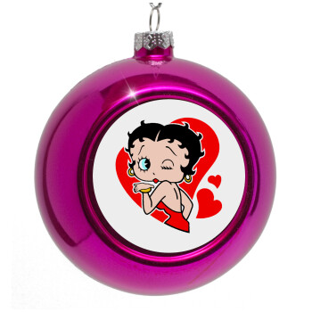 Betty Boop, Purple Christmas tree ornament bauble 8cm