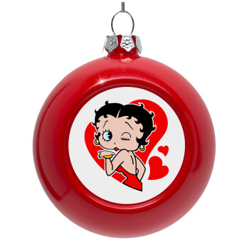 Betty Boop, Στολίδι Χριστουγεννιάτικη μπάλα δένδρου Κόκκινη 8cm