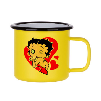 Betty Boop, Metallic enamel MATT Yellow cup 360ml