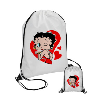 Betty Boop, Τσάντα πουγκί με μαύρα κορδόνια (1 τεμάχιο)