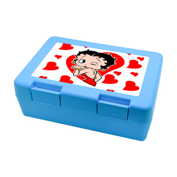 Betty Boop, Children's cookie container LIGHT BLUE 185x128x65mm (BPA free plastic)