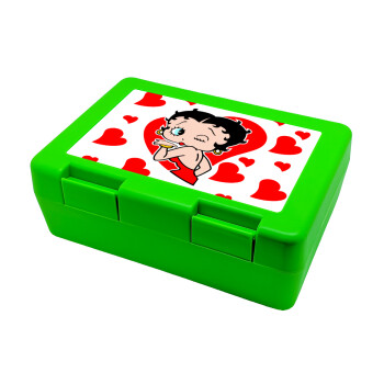 Betty Boop, Children's cookie container GREEN 185x128x65mm (BPA free plastic)