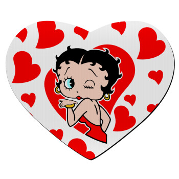Betty Boop, Mousepad καρδιά 23x20cm