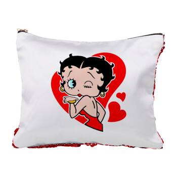 Betty Boop, Τσαντάκι νεσεσέρ με πούλιες (Sequin) Κόκκινο