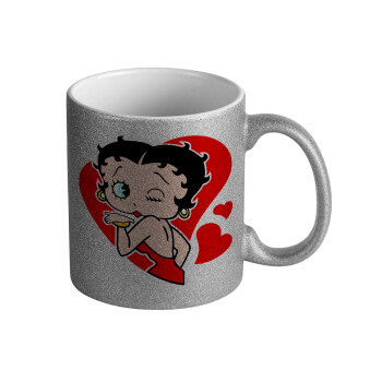 Betty Boop, Κούπα Ασημένια Glitter που γυαλίζει, κεραμική, 330ml