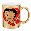 Mug ceramic, gold mirror, 330ml