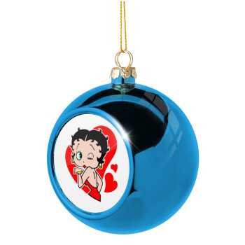 Betty Boop, Blue Christmas tree ball ornament 8cm