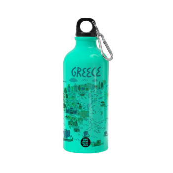 Greek map, Water bottle 600ml