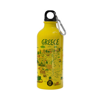 Greek map, Water bottle 600ml