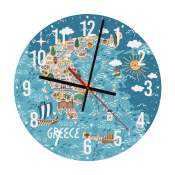 Χάρτης Ελλάδος, Ρολόι τοίχου ξύλινο (30cm)