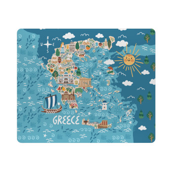 Greek map, Mousepad rect 23x19cm