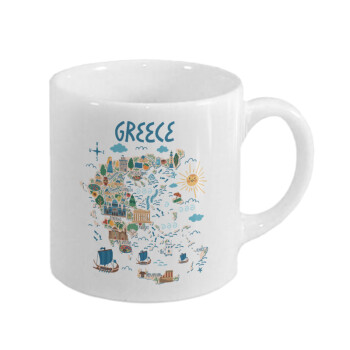 Greek map, Κουπάκι κεραμικό, για espresso 150ml