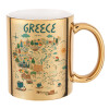 Mug ceramic, gold mirror, 330ml