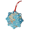 Christmas ornament snowflake wooden 7.5cm