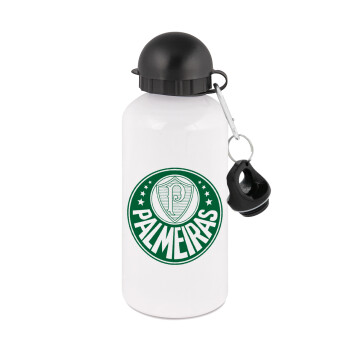 Palmeiras, Metal water bottle, White, aluminum 500ml