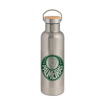 Palmeiras, Stainless steel Silver with wooden lid (bamboo), double wall, 750ml
