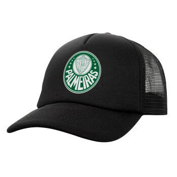 Palmeiras, Καπέλο Ενηλίκων Soft Trucker με Δίχτυ Μαύρο (POLYESTER, ΕΝΗΛΙΚΩΝ, UNISEX, ONE SIZE)