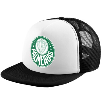 Palmeiras, Καπέλο παιδικό Soft Trucker με Δίχτυ ΜΑΥΡΟ/ΛΕΥΚΟ (POLYESTER, ΠΑΙΔΙΚΟ, ONE SIZE)