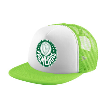 Palmeiras, Adult Soft Trucker Hat with Mesh GREEN/WHITE (POLYESTER, ADULT, ONE SIZE)