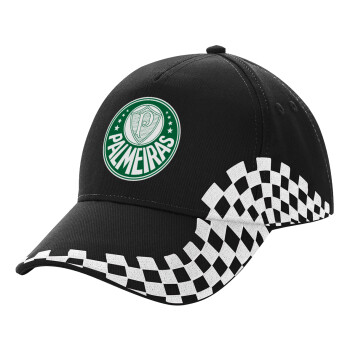 Palmeiras, Adult Ultimate BLACK RACING Cap, (100% COTTON DRILL, ADULT, UNISEX, ONE SIZE)