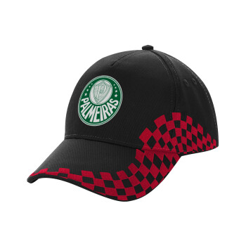 Palmeiras, Adult Cap RACING Ultimate Black/Red, (100% COTTON DRILL, ADULT, UNISEX, ONE SIZE)