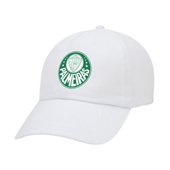 Palmeiras, Adult Baseball Cap White 5-panel (POLYESTER, ADULT, UNISEX, ONE SIZE)