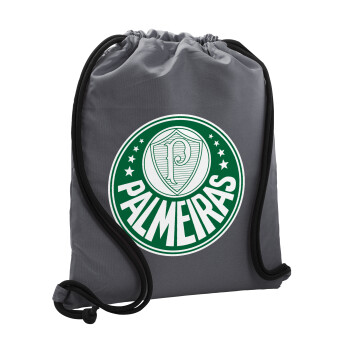 Palmeiras, Τσάντα πλάτης πουγκί GYMBAG ΓΚΡΙ, με τσέπη (40x48cm) & χονδρά κορδόνια