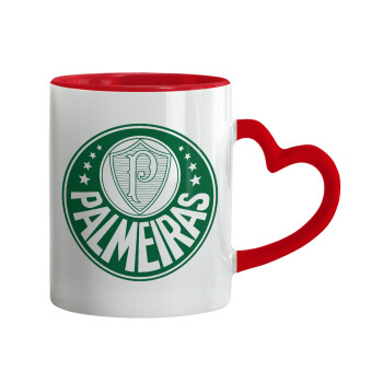 Palmeiras, Mug heart red handle, ceramic, 330ml