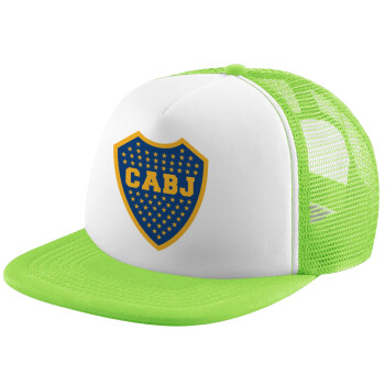 Club Atlético Boca Juniors, Child's Soft Trucker Hat with Green/White Mesh (POLYESTER, CHILDREN'S, ONE SIZE)